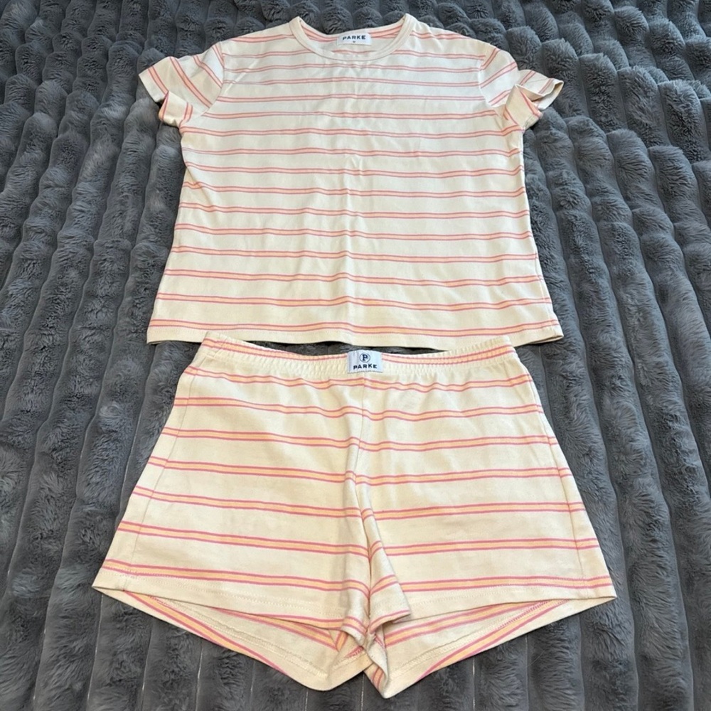 PARKE Summerland Cotton Cream Stripe Set in size medium
